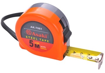 Thước kéo hệ inch và hệ met Asaki AK-7058  nền vàng (3.5m x 13mm) 