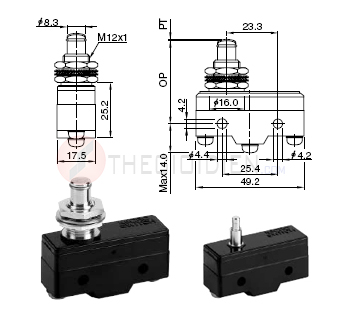 Công tắc hành trình SUNGHO SHZM-P503A, 250VAC, 10A