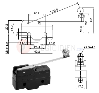 Công tắc hành trình SUNGHO SHZM-R501D, 250VAC,10A