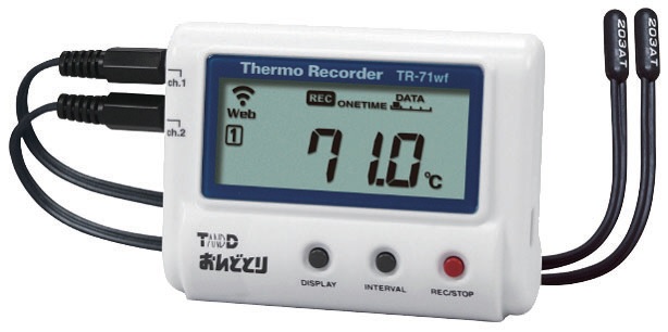 Nhiệt kế tự ghi T and D TR-71NW, dải đo nhiệt độ -40 - 110°C