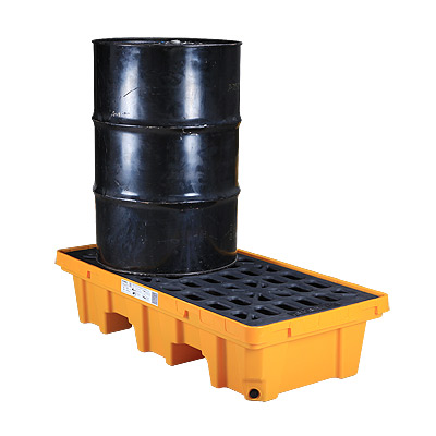 Pallet nhựa chứa phuy chống tràn dầu Poly, 2 drum, dung tích 32 Gallon/ 120 lít