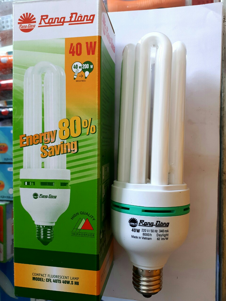 Bóng đèn huỳnh quang compact Rạng Đông CFL 4UT5 40W H8