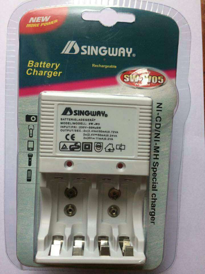 Bộ Sạc Pin AA, AAA, 9V SINGWAY SW-W05, 220V