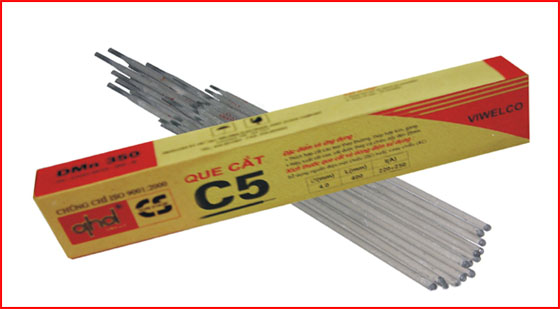 Que hàn cắt 4.0mm Việt Đức C5, kích thước 4.0x400mm