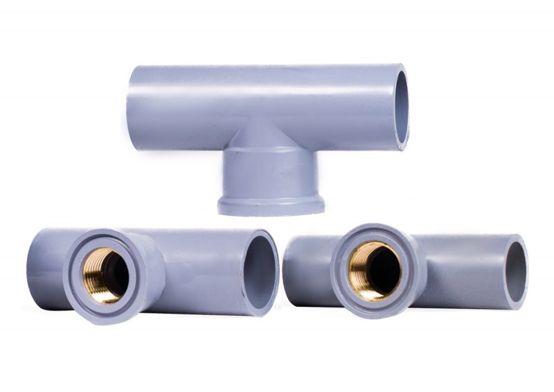 Nối ống dạng T giảm ren trong thau ø27 x 21 nhựa  PVC Dathoaplastic