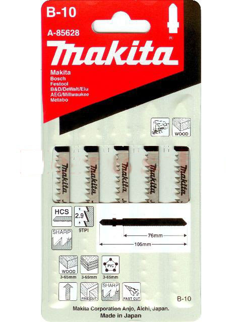 Bộ lưỡi cưa lọng gỗ và ống nhựa PVC 5 cây Makita A-85628