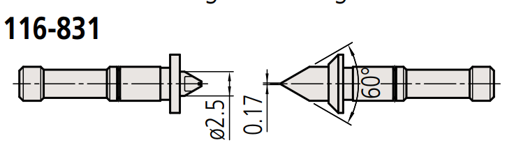 Đầu thay thế cho panme đo ren Mitutoyo 116-831