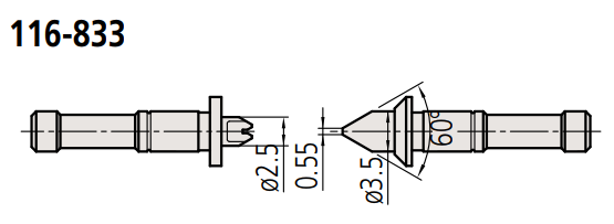 Đầu thay thế cho panme đo ren Mitutoyo 116-833