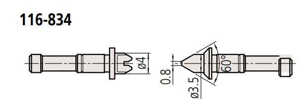 Đầu thay thế cho panme đo ren Mitutoyo 116-834
