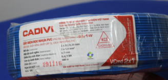 Dây cáp điện đôi mềm (dây dẹp) VCmd Cadivi 2x1.0 màu xanh, ruột đồng bọc nhựa PVC, cuộn 100 mét, giá tính theo métt