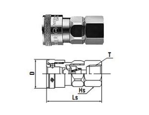 Khớp nối đầu cái ren trong 20SF