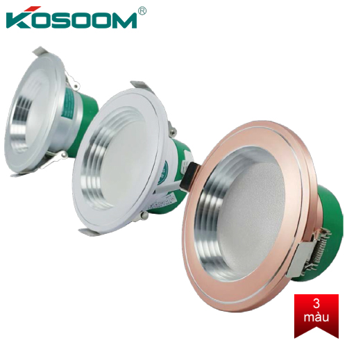 Đèn led âm trần 5W đổi màu  Kosoom KS-JYBGTD-5 viền bạc