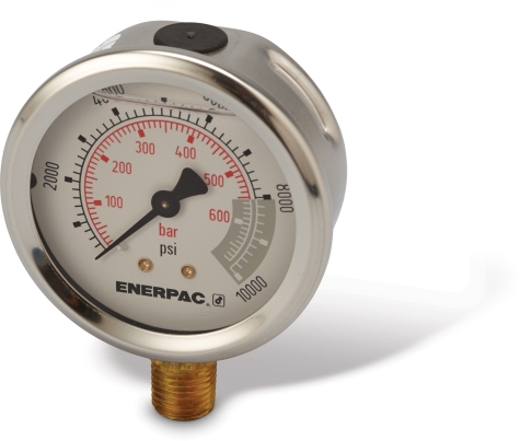 Đồng hồ đo áp suất thủy lực Enerpac GF510P, áp suất tối đa 10.000 psi, mặt 4inch