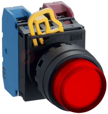 Nút nhấn đèn IDEC YW1L-M2E11Q4R, 24vdc, 1nc_1no, màu đỏ dạng lồi 