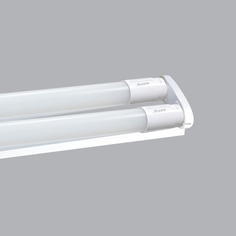 Bộ đèn led tube thủy tinh T8, MPE MGT-220T, bóng đôi 1.2m, ánh sáng trắng