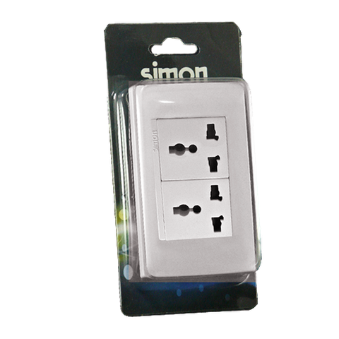 Bộ ổ cắm đôi đa tiêu chuẩn SIMON 52801