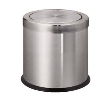 Thùng rác inox tròn nắp lật màu vàng  đường kính 250mm, cao 300mm