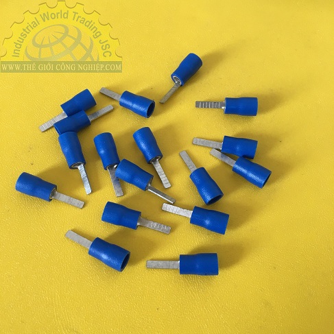 Đầu cos pin OEM DBV 2-10, tiết diện dây 1.5-2.5mm², chiều dài pin 10mm, dẹp đặc đồng thau bọc nhựa
