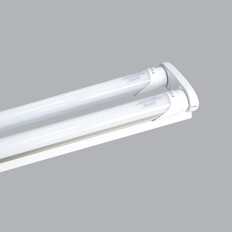 Bộ máng đèn batten led tube siêu mỏng nhôm t8 10w bóng đôi ánh sáng vàng MPE MLT-210V