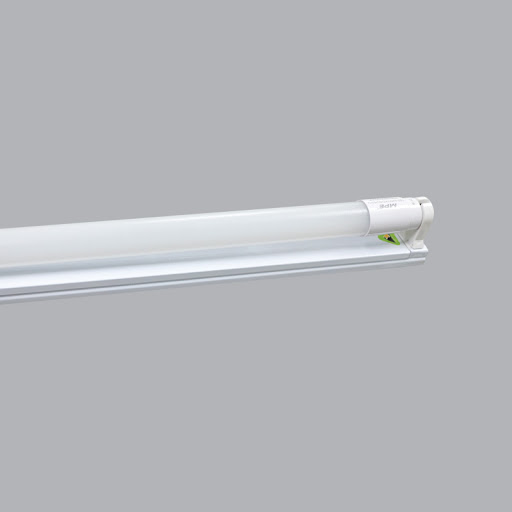 Bộ máng đèn batten led tube T8 nano pc bóng đơn 1.2m 18w, ánh sáng vàng