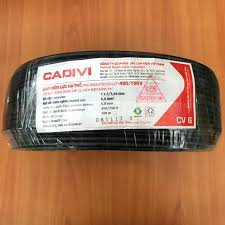Dây cáp điện Cadivi CV-6 màu đen, ruột đồng cách điện PVC, cuộn 100m