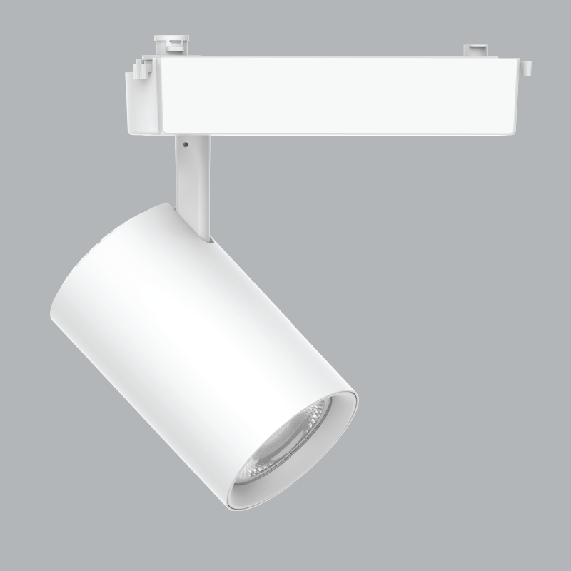 Đèn led chiếu điểm gắn thanh ray trắng 25W MPE TSL-25T, ánh sáng trắng, kích thước ø80x204mm, đóng gói 1 cái/hộp, 5 cái/thùng