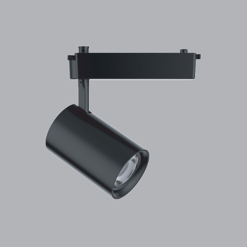 Đèn led chiếu điểm gắn thanh ray thân đen 25W MPE TSLB-25T, ánh sáng trắng, kích thước Ø80x204mm, đóng gói 1 cái/hộp, 5 cái/thùng