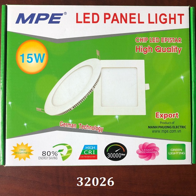 Đèn Led panel 15W MPE RPL-15V ánh sáng vàng, loại tròn âm trần