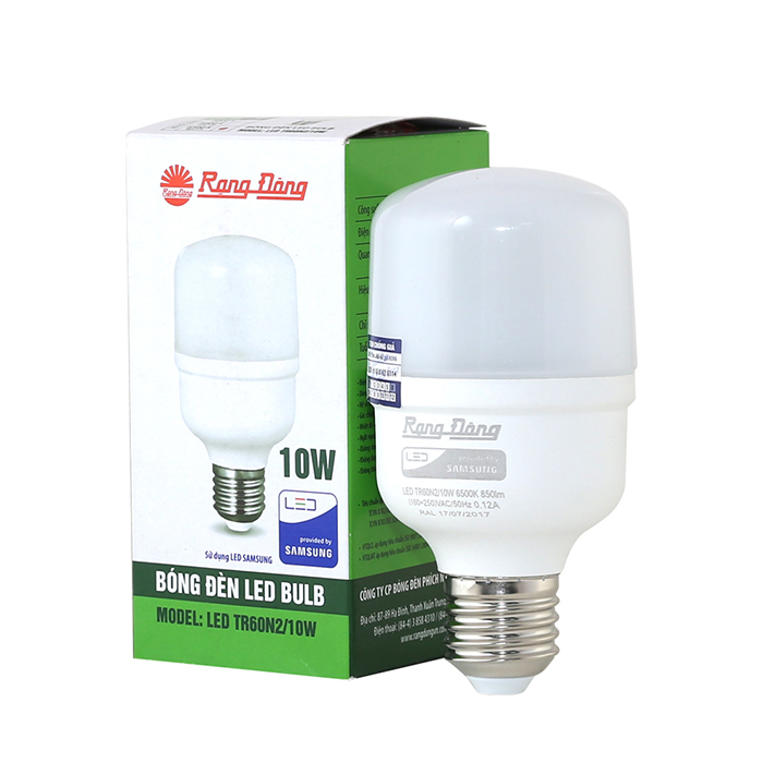 Bóng đèn led buld trụ 10W RangDong LED  TR60N2 (3000K)