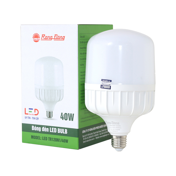 Bóng đèn led buld trụ 40W RangDong LED TR120N1 (ÁNH SÁNG VÀNG)