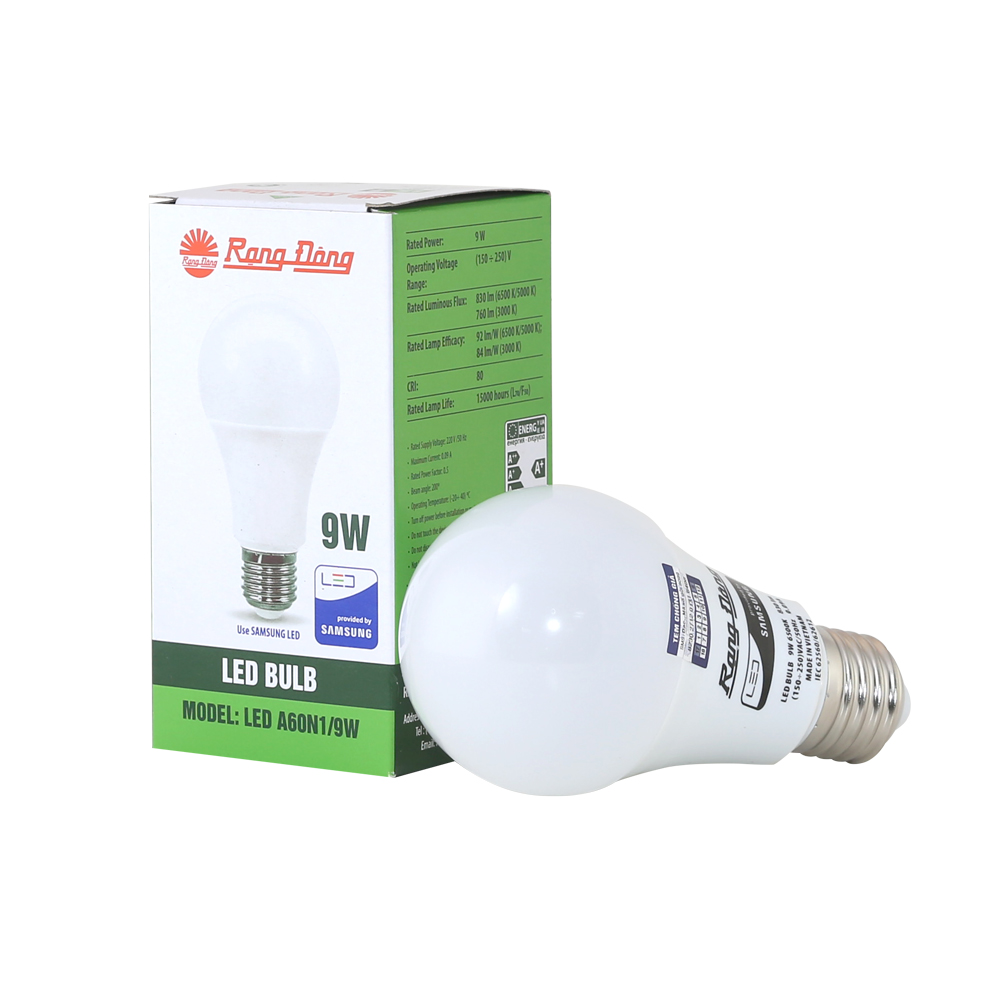 Bóng đèn tròn led buld 9W RangDong LED A60N1/9W (6500K)