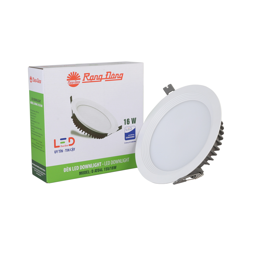 Đèn led âm trần downlight 16w khoét trần 155 RangDong D AT04L 155 (3000K)