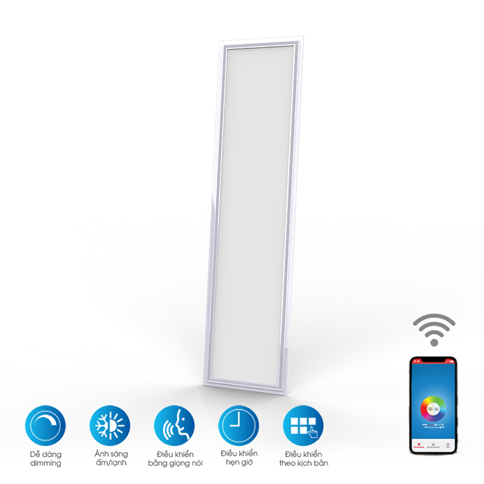 Đèn LED Panel smart wifi RangDog D P02 30x120/40W.WF  kích thước 1200x300x10 mm, điều chỉnh ánh sáng vàng/ trung tính/ trắng