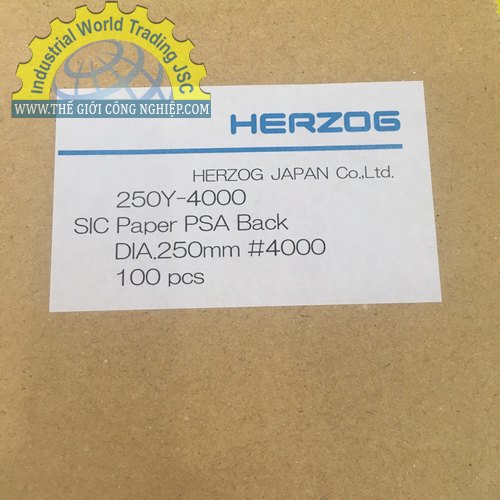Giấy mài mẫu Herzog 250Y-4000, đường kính 250mm, độ mịn grit #4000, có dính mặt sau