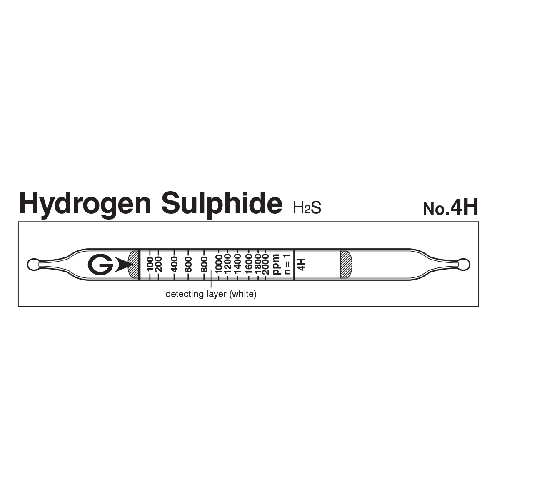 Ống phát hiện nhanh khí Hydrogen sulphide H2S Gastec No.4H, dải đo 10-4000 ppm