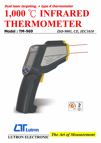 Nhiệt kế đo nhiệt độ hồng ngoại LUTRON TM-969, dải đo -60°C đến 1000°C