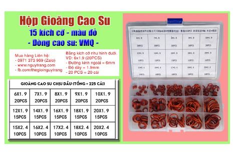 Hộp Gioăng Cao Su đỏ silicon NOBRAND 