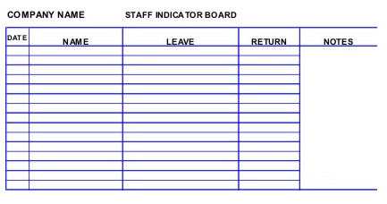 Bảng từ STAFF INDICATOR rộng 900x cao 600mm