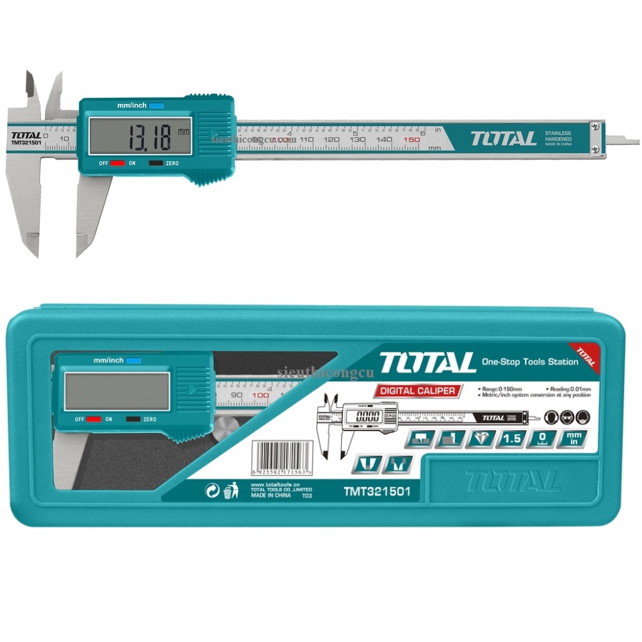Thước cặp điện tử 0 - 150mm/0.01mm Total tools TMT321501