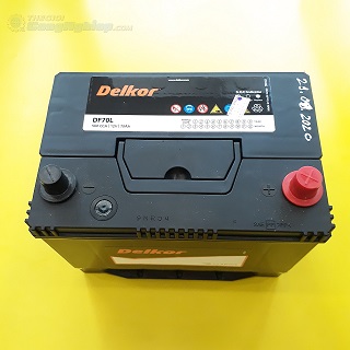 Bình ắc quy khô 560CCA DELKOR DF70L, điện thế 12V, dung lượng 70AH, kích thước 229 x 172 x 202mm