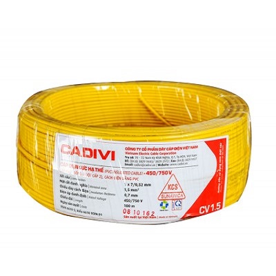 Dây điện đơn mềm Cadivi VCM 16 ruột đồng cách điện PVC, cuộn 100 mét, giá tính theo mét