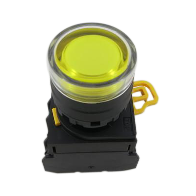 Nút nhấn IDEC YW1L-MF2E11Q4Y, 24V có đèn size 22mm 1NC-1NO nhấn nhả màu vàng