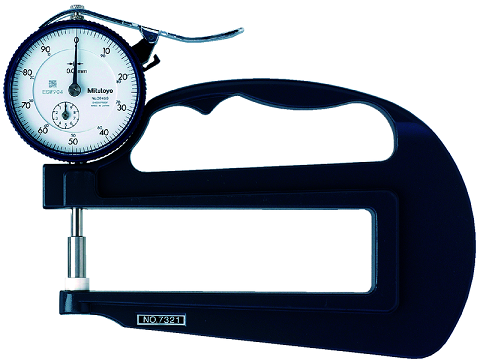 Đồng hồ đo độ dày hiển thị cơ Mitutoyo 7321, 0-10mm/0.01mm 120mm 