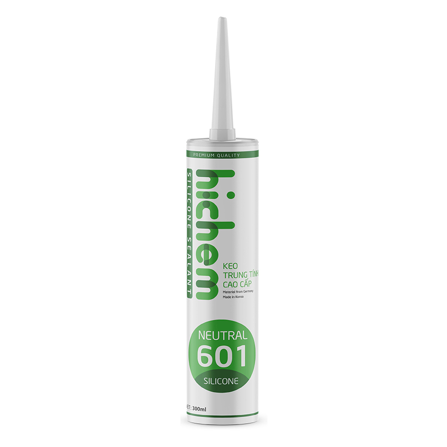 Keo silicone Hichem trung tính 601 300ml màu trắng trong
