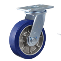 Bánh xe đẩy nhựa PU xanh FOOTMASTER PU GF200-ASF-MUD, tải trọng 800kg, φ200mm