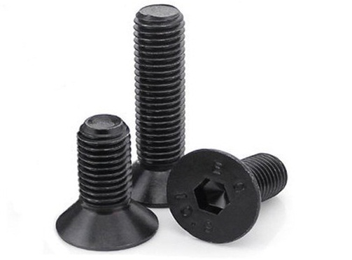 Túi 100 con Bu lông lục giác chìm đầu bằng vát côn thép đen M5x10mm