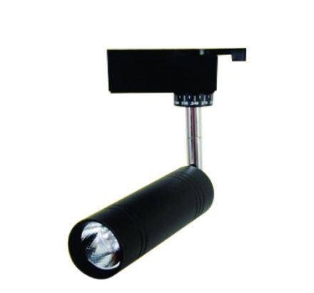 Đèn led Spotlight chiếu điểm gắn thanh ray thân đen, công suất 7W, kích thước Ø40×140mm, ánh sáng trắng