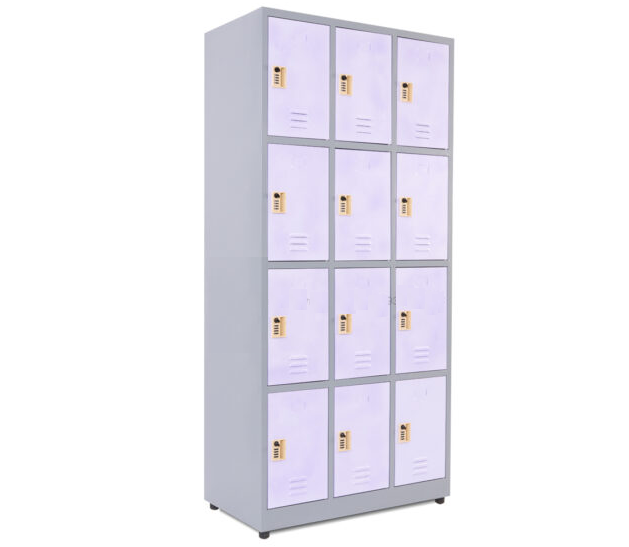 Tủ locker 12 ngăn (có chia đôi mỗi ngăn), chất liệu sắt sơn tĩnh điện, kích thước 1940 x 320 x 500mm