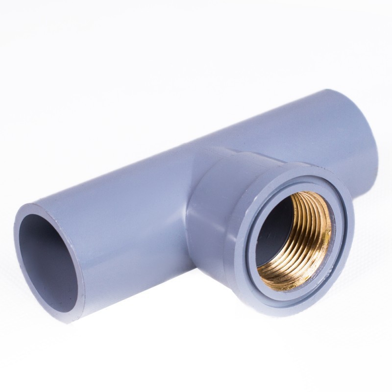 Nối ống dạng t giảm ren trong Φ27 x 21 nhựa cứng pvc-u