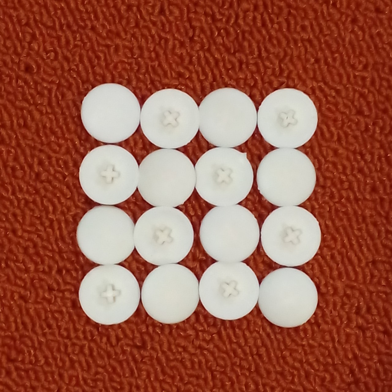 Túi 1000 nút nhựa đậy ốc liên kết cam màu trắng đục Φ15.5mm dùng cho cam chữ thập và lục giác TGCN-53568